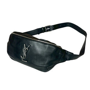 Saint Laurent Paris Monogram Belt Bag Body Leather Black